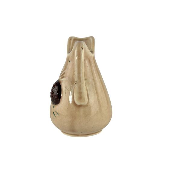 Vintage Japan Pottery Mini Pitcher Creamer Brown Pine Cone Flower Bud Vase Decor - Picture 3 of 16